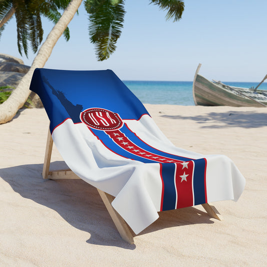 USA Blue Red White Beach Towel