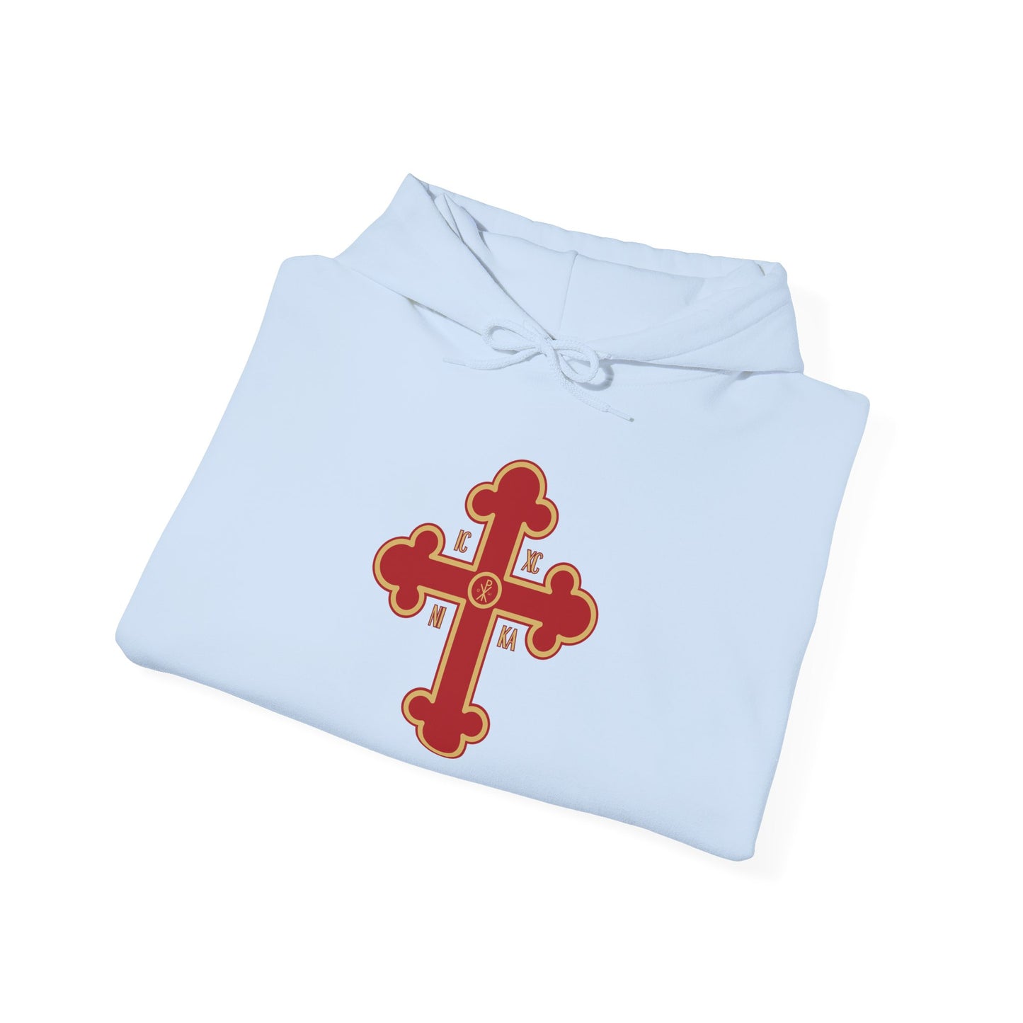 Greek Orthodox Cross Red Gold GOYA Unisex Heavy Blend™ Hooded Sweatshirt