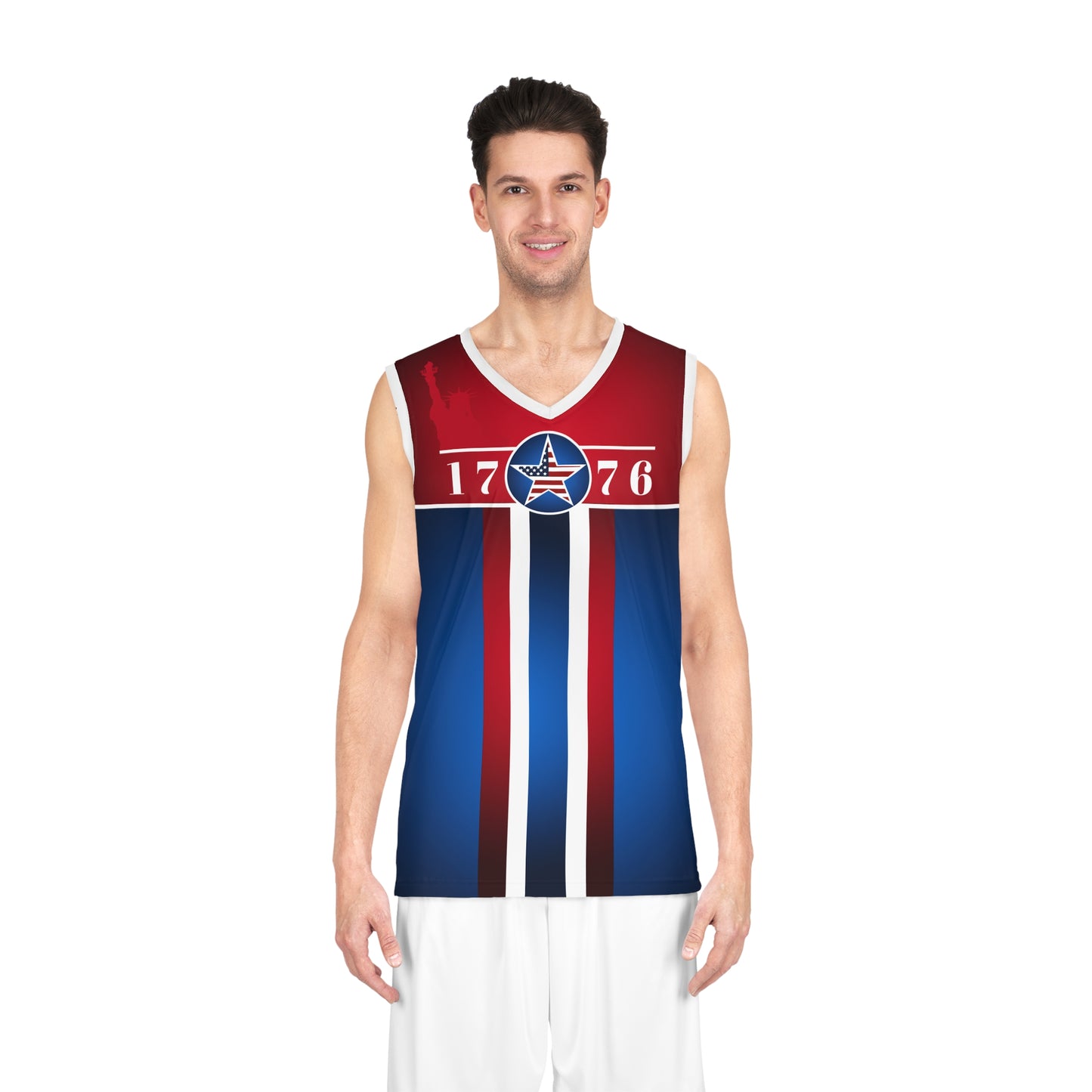 USA 1776 Red Blue Basketball Jersey