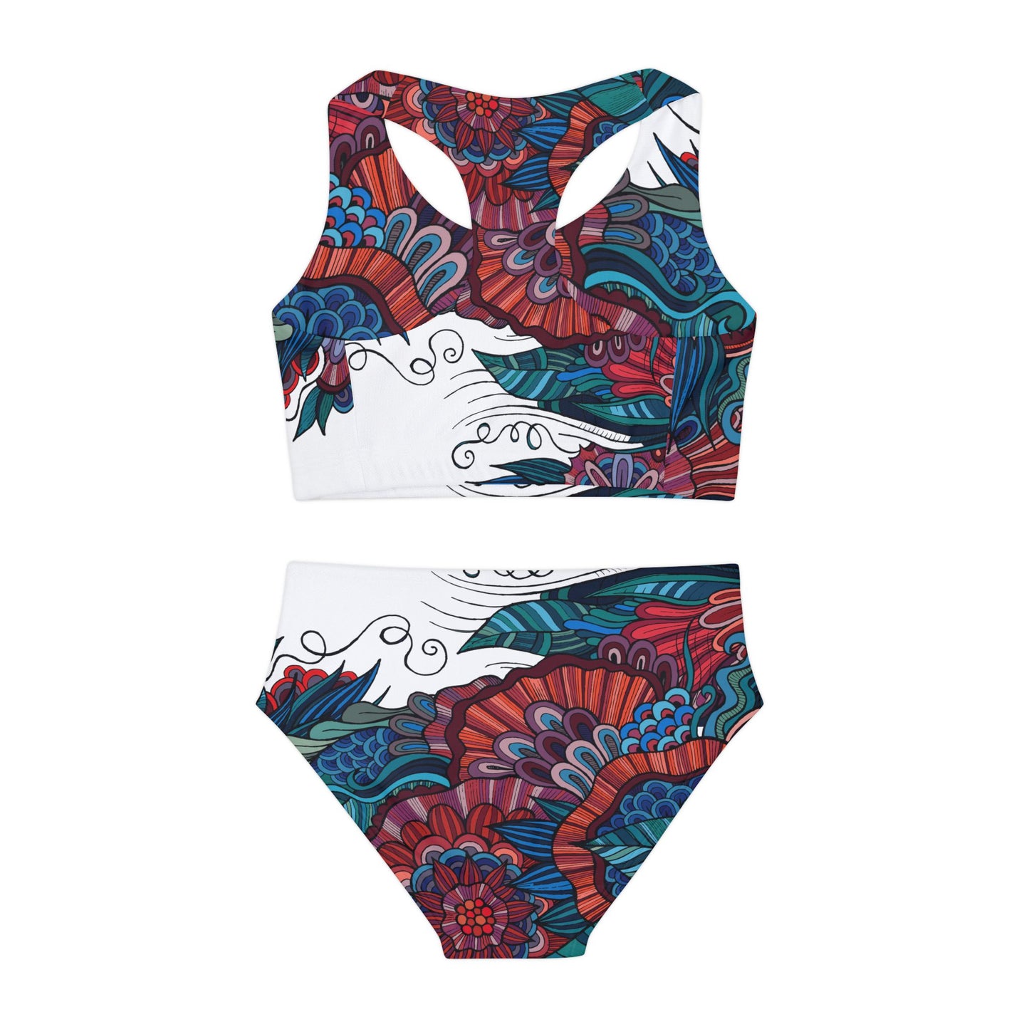 Tropical Floral Girls Two Piece Swimsuit Kiki Collection