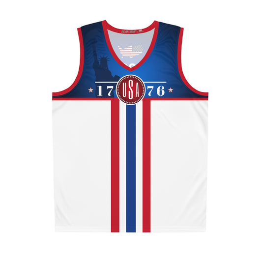 USA 1776 Blue White Basketball Jersey