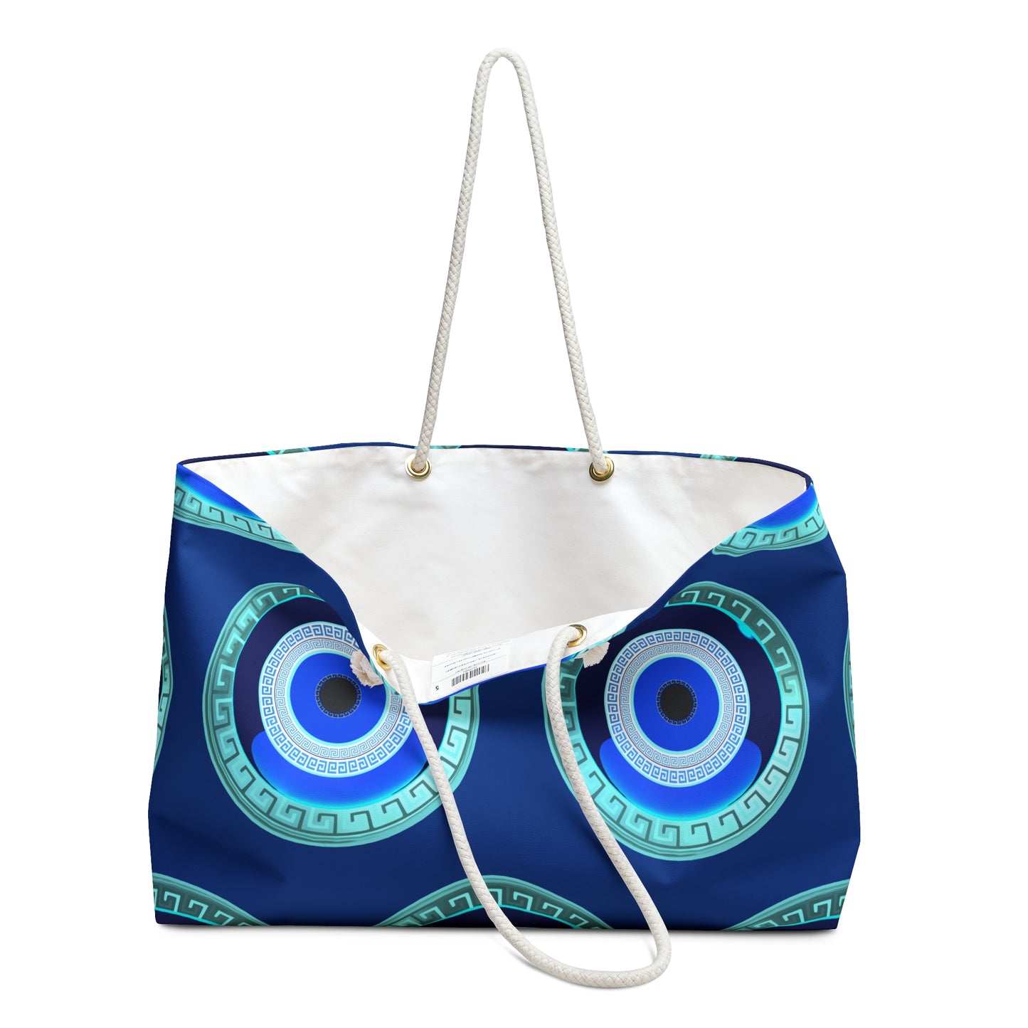 Blue White Mati Evil Eye Weekender Bag