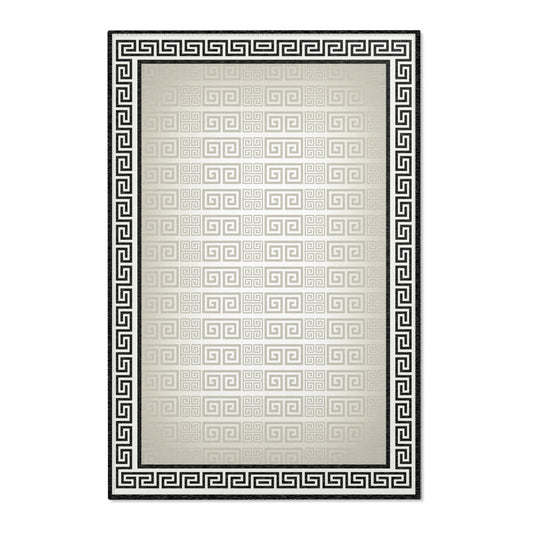 Greek Keys Tan & Black Area Rugs