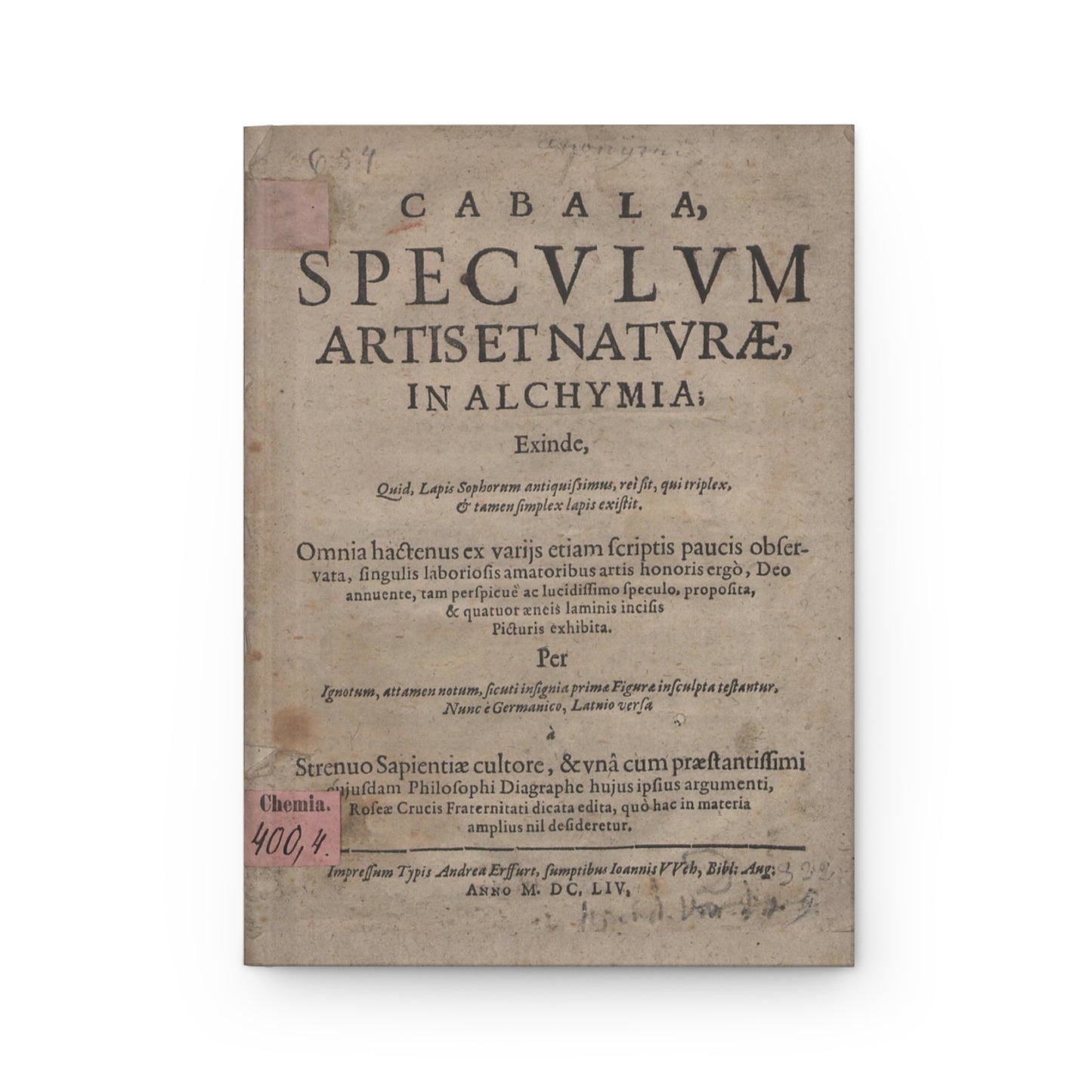 1654 Stephanus Michelspacherus - Cabala Speculum Hardcover Journal