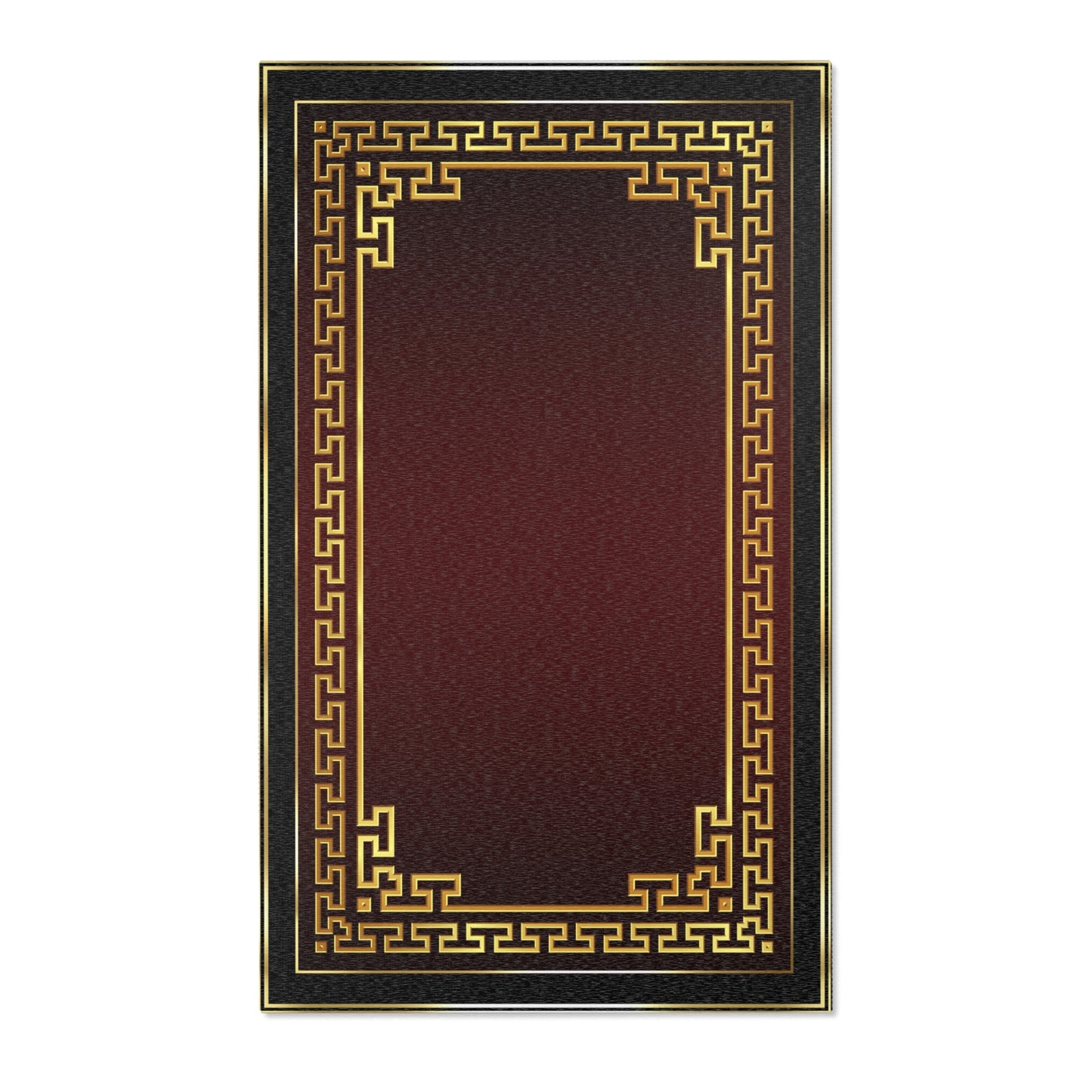 Gold Greek Keys Maroon Runner Rug