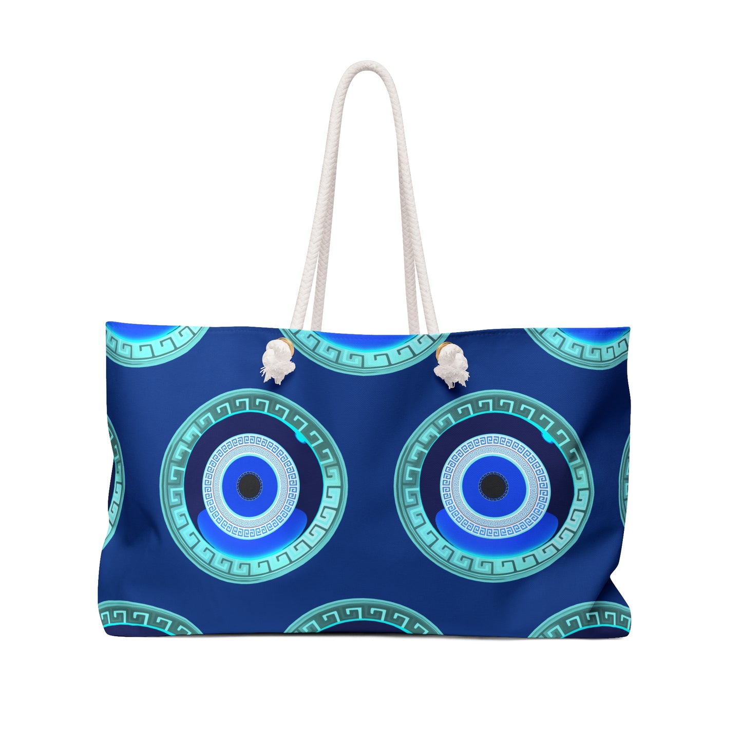 Blue White Mati Evil Eye Weekender Bag