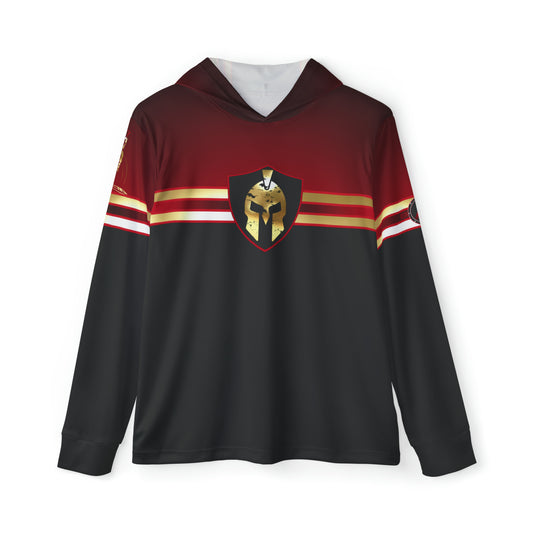 Spartan Helmet Red Gold Black Men's Sports Warmup Hoodie