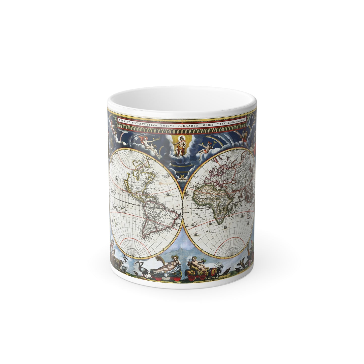 Atlas 1662 Johannes Blaeu Map - Color Morphing Mug, 11oz