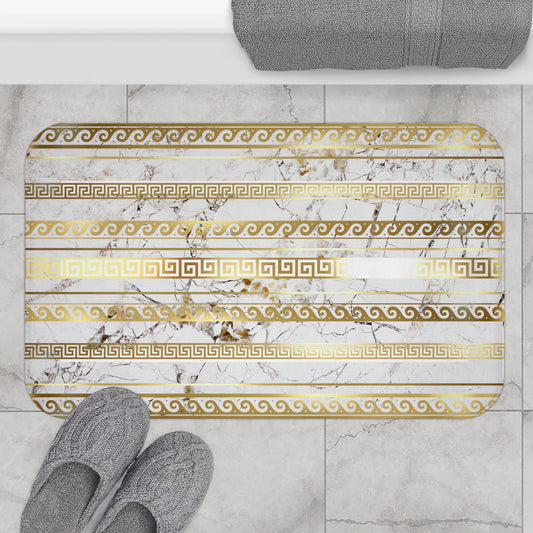 White Gold Marble Bath Mat