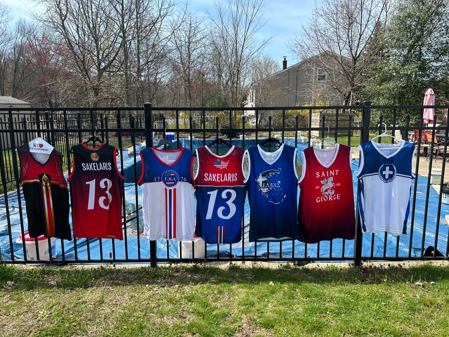 USA Red Blue Washington Basketball Jersey