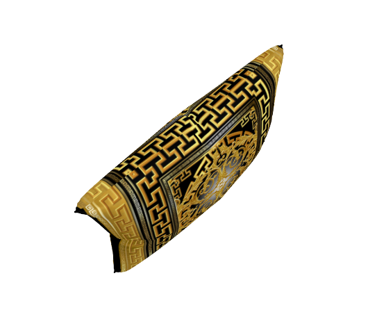 Ornate Greek Keys Gold Baroque Gold Black Premium Pillow