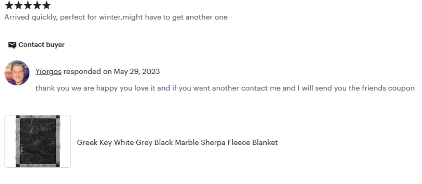 Sherpa Fleece Blanket Yiorgos Designs ETSY Review