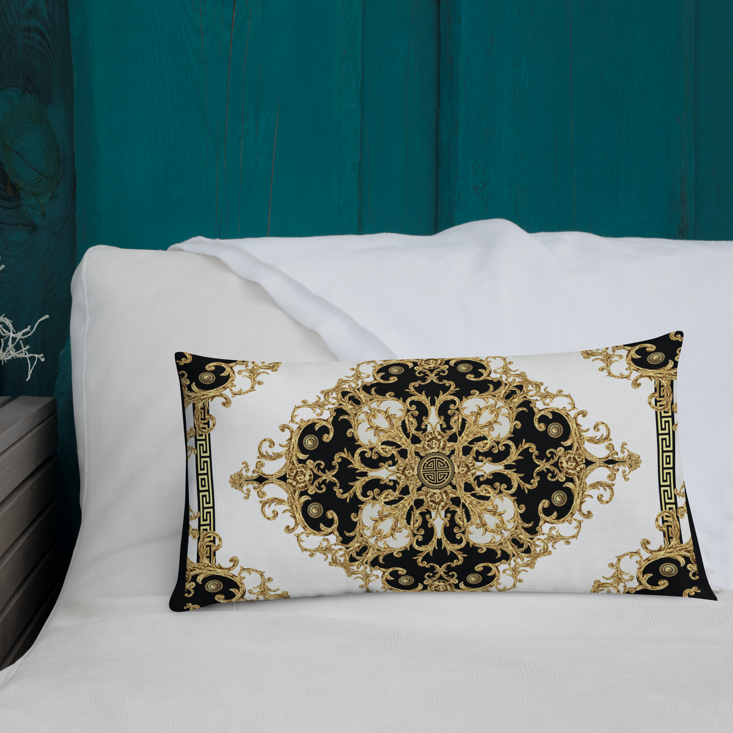 Black Cream Gold Baroque Premium Pillows