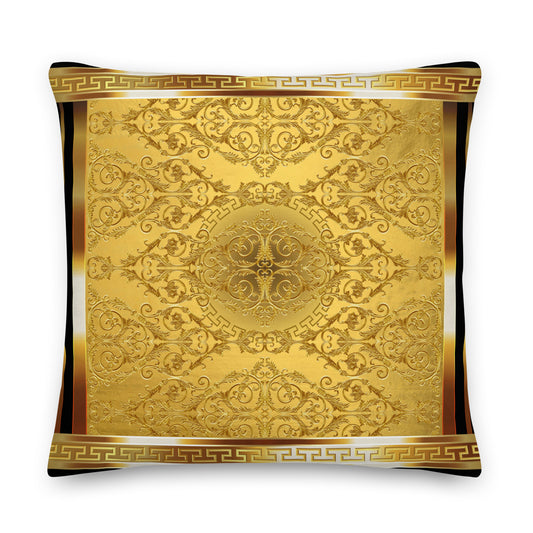 Ornate Baroque Gold Vintage Style Premium Pillow