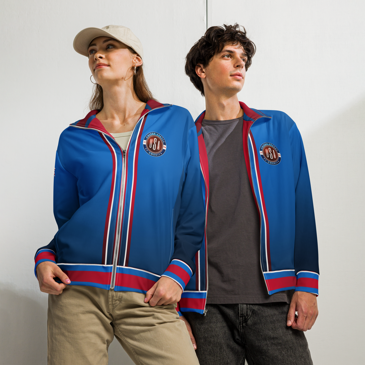 USA Blue Unisex Track Jacket