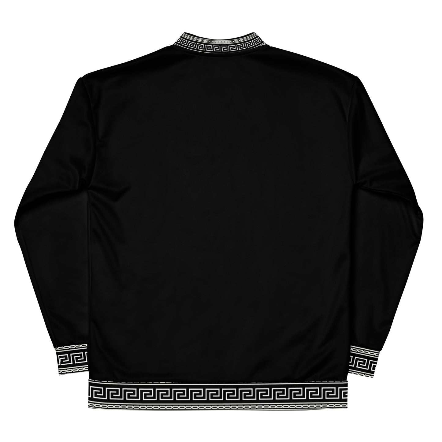 Black White Greek Key Unisex Bomber Jacket