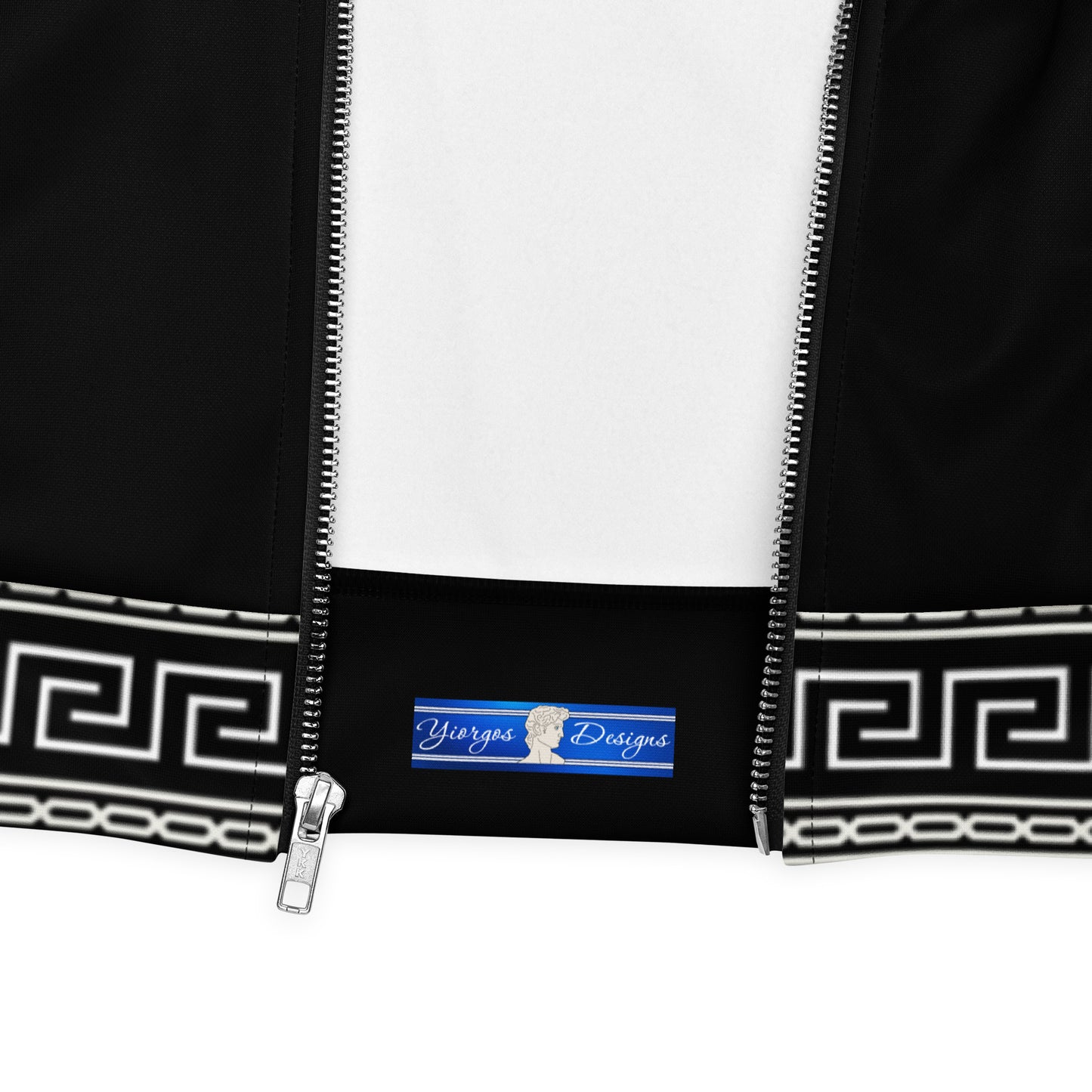 Black White Greek Key Unisex Bomber Jacket