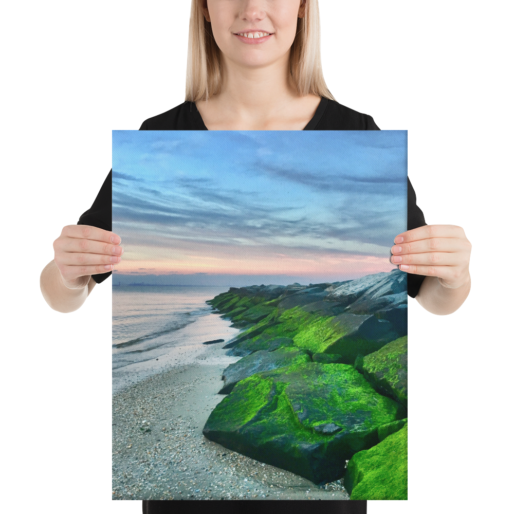 Yiorgos Beach Jetty Sunset Photograph Canvas