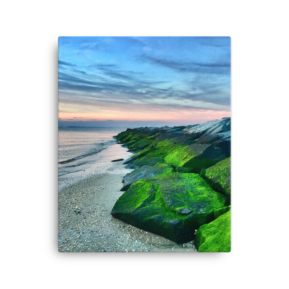 Yiorgos Beach Jetty Sunset Photograph Canvas