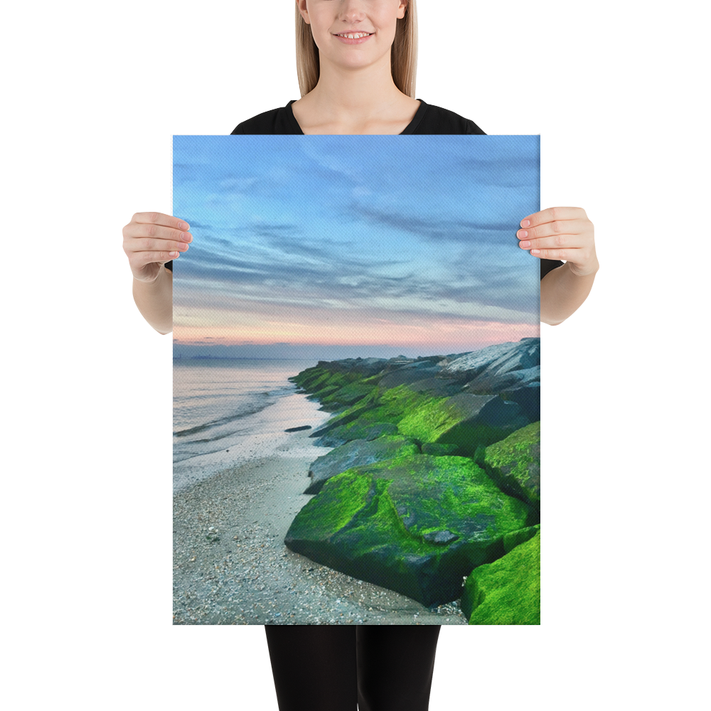 Yiorgos Beach Jetty Sunset Photograph Canvas