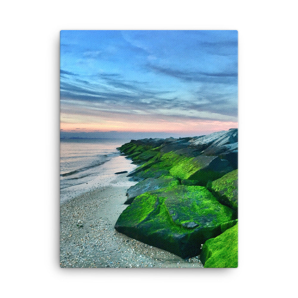 Yiorgos Beach Jetty Sunset Photograph Canvas