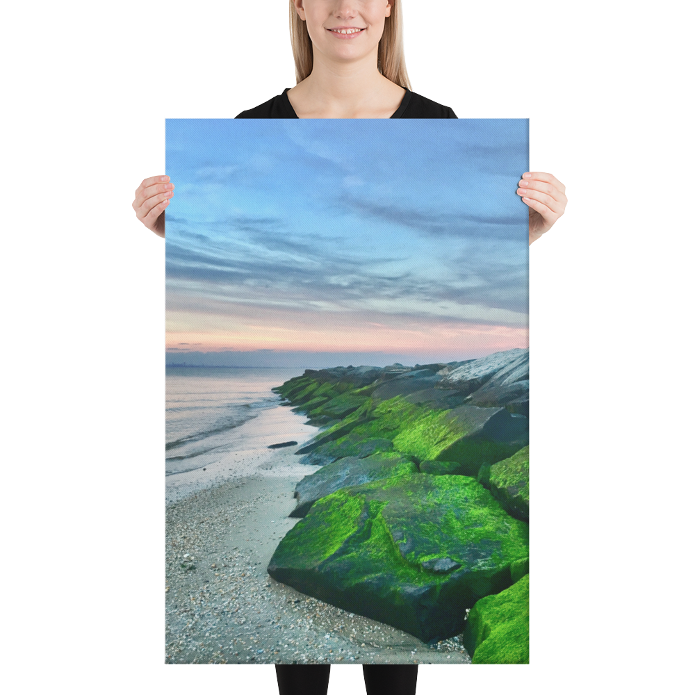 Yiorgos Beach Jetty Sunset Photograph Canvas