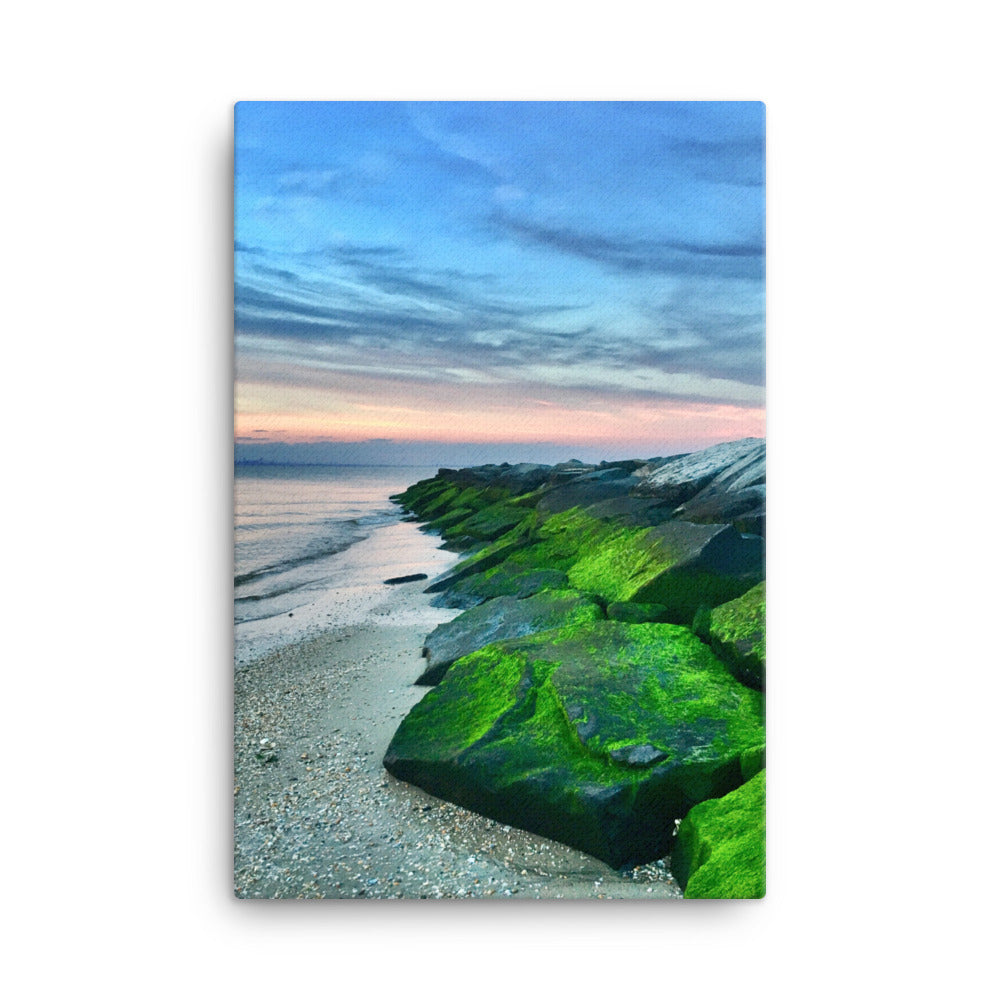 Yiorgos Beach Jetty Sunset Photograph Canvas