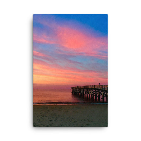 New Jersey Beach Sunset Photo on Canvas