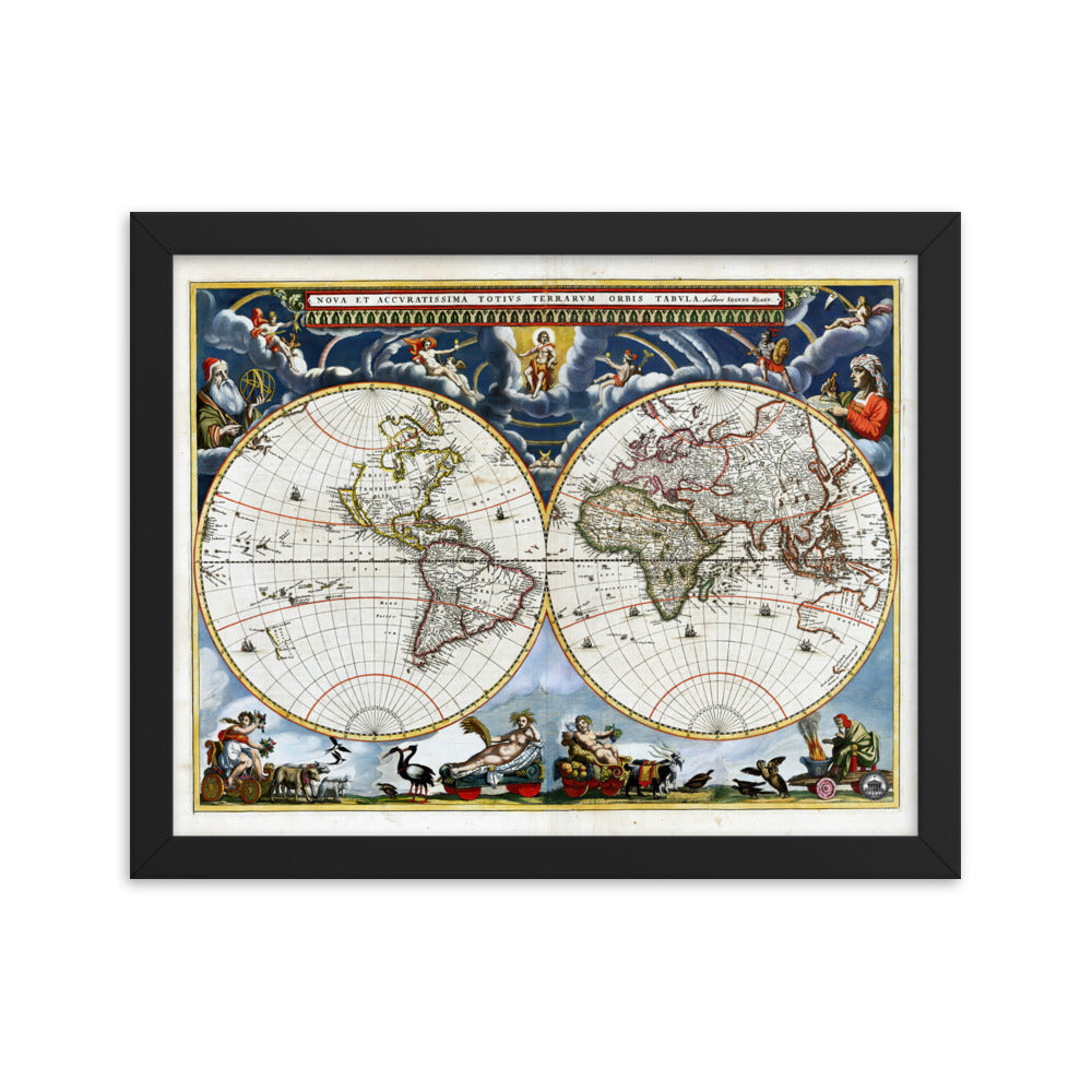 Atlas 1662 Johannes Blaeu Map Framed Poster