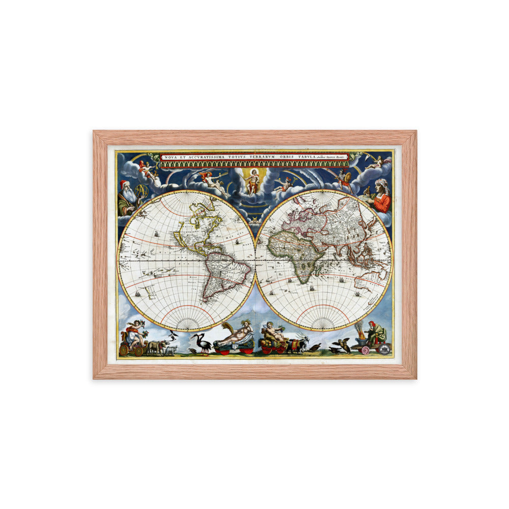 Atlas 1662 Johannes Blaeu Map Framed Poster