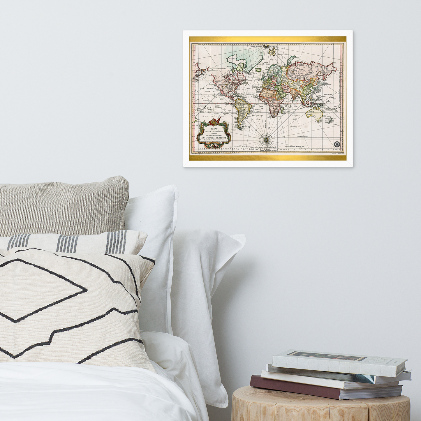 Map of the World D'Une Carte Reduite Framed poster