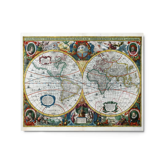 Atlas 1641 Henricus Hondius Map of the World Metal prints