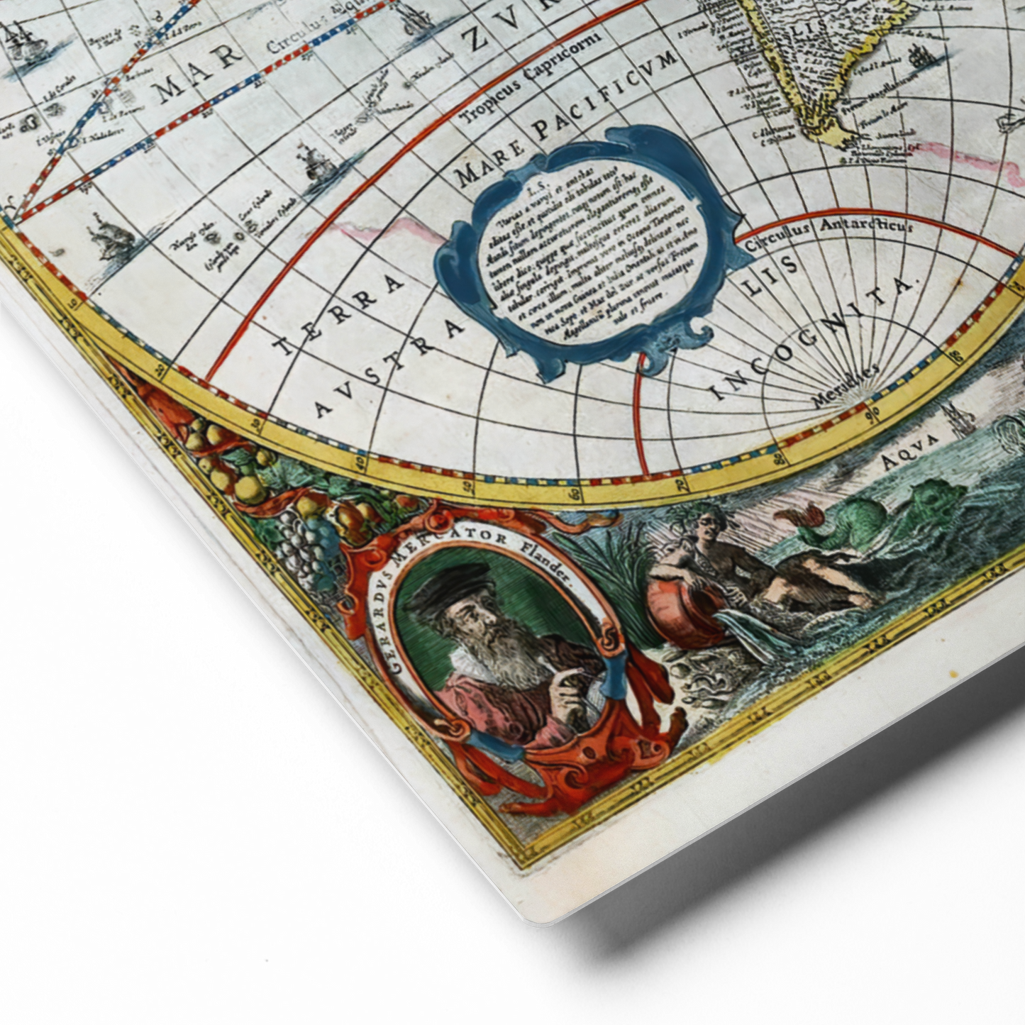 Atlas 1641 Henricus Hondius Map of the World Metal prints