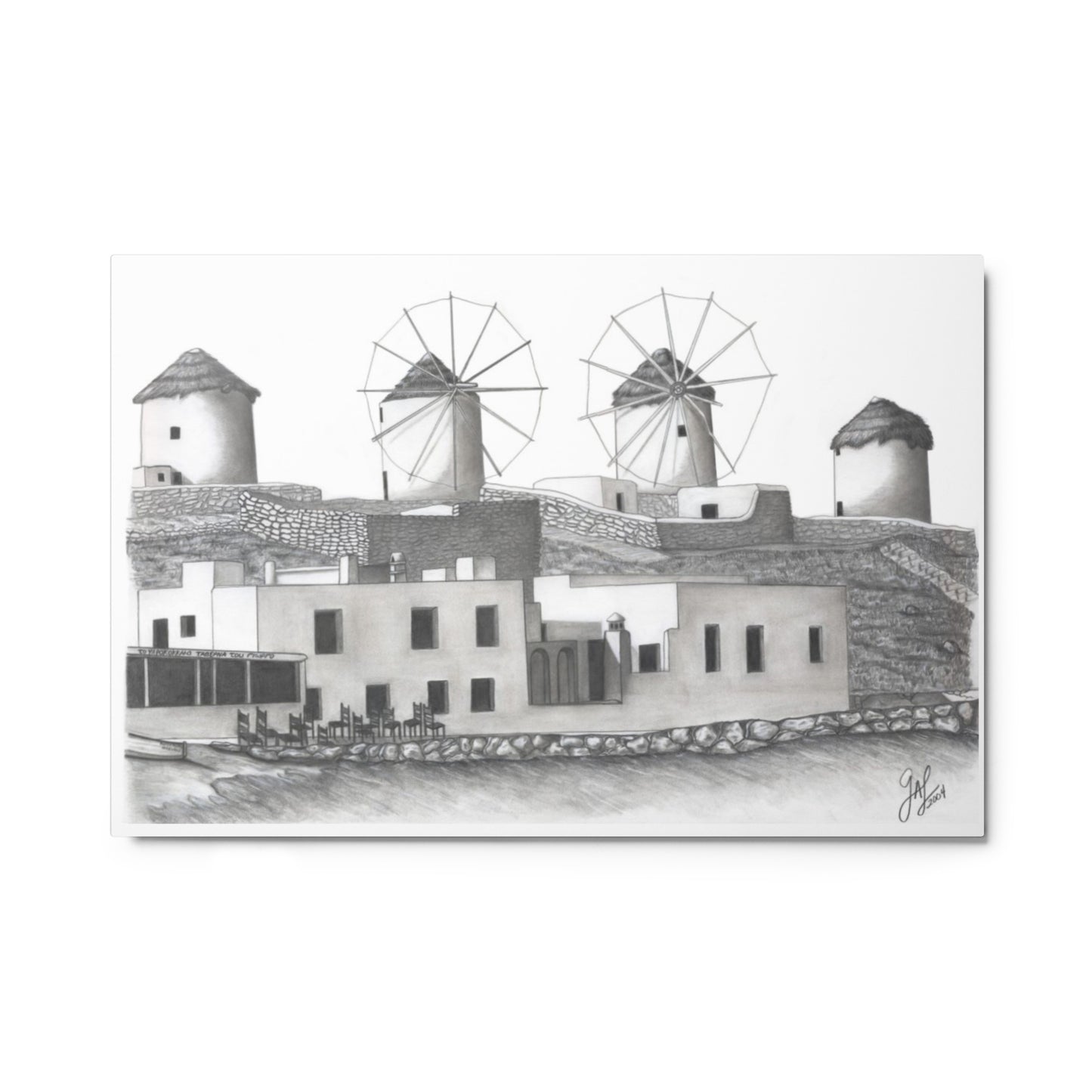 Yiorgos Drawing Mykonos Metal prints