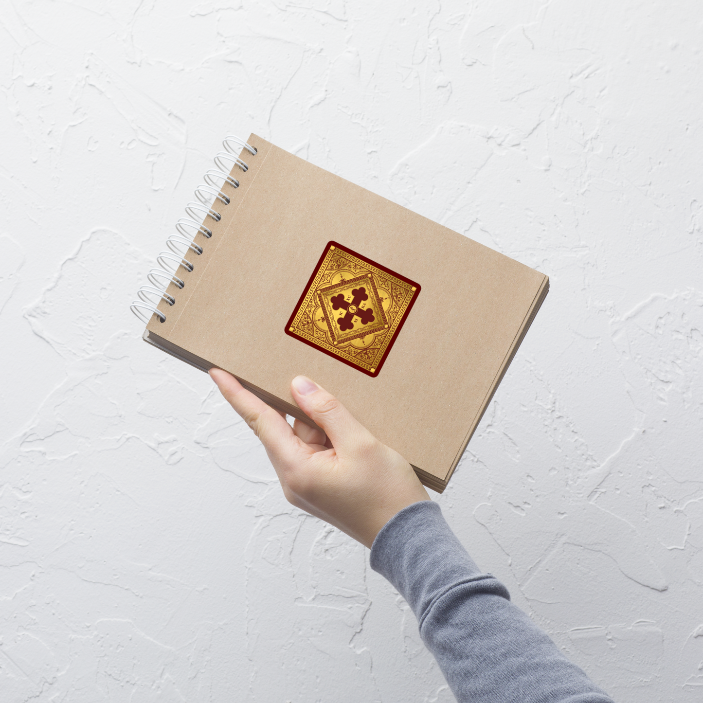 Greek Orthodox Gold Maroon Square Bubble-free stickers