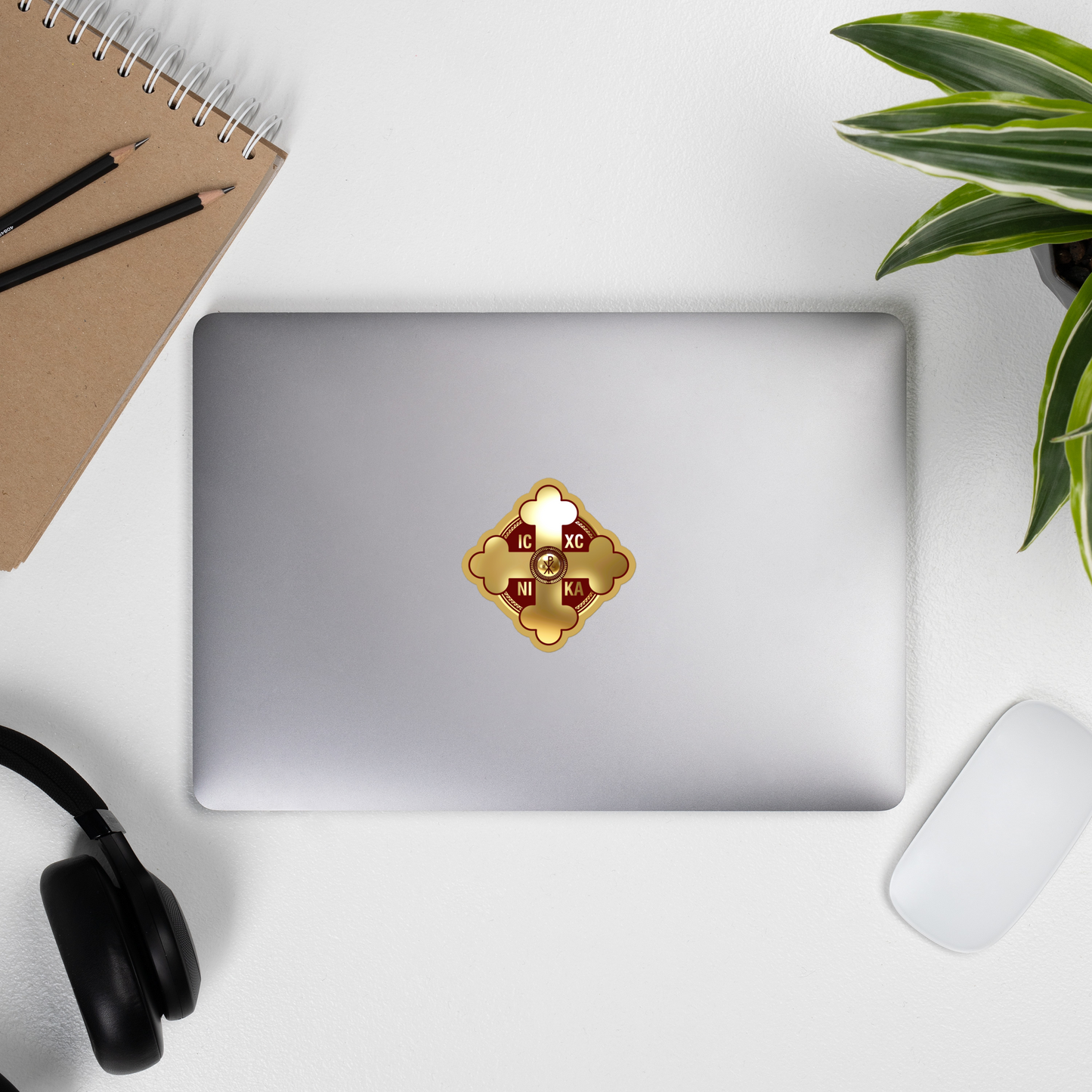 Greek Orthodox Cross Gold Bubble-free stickers