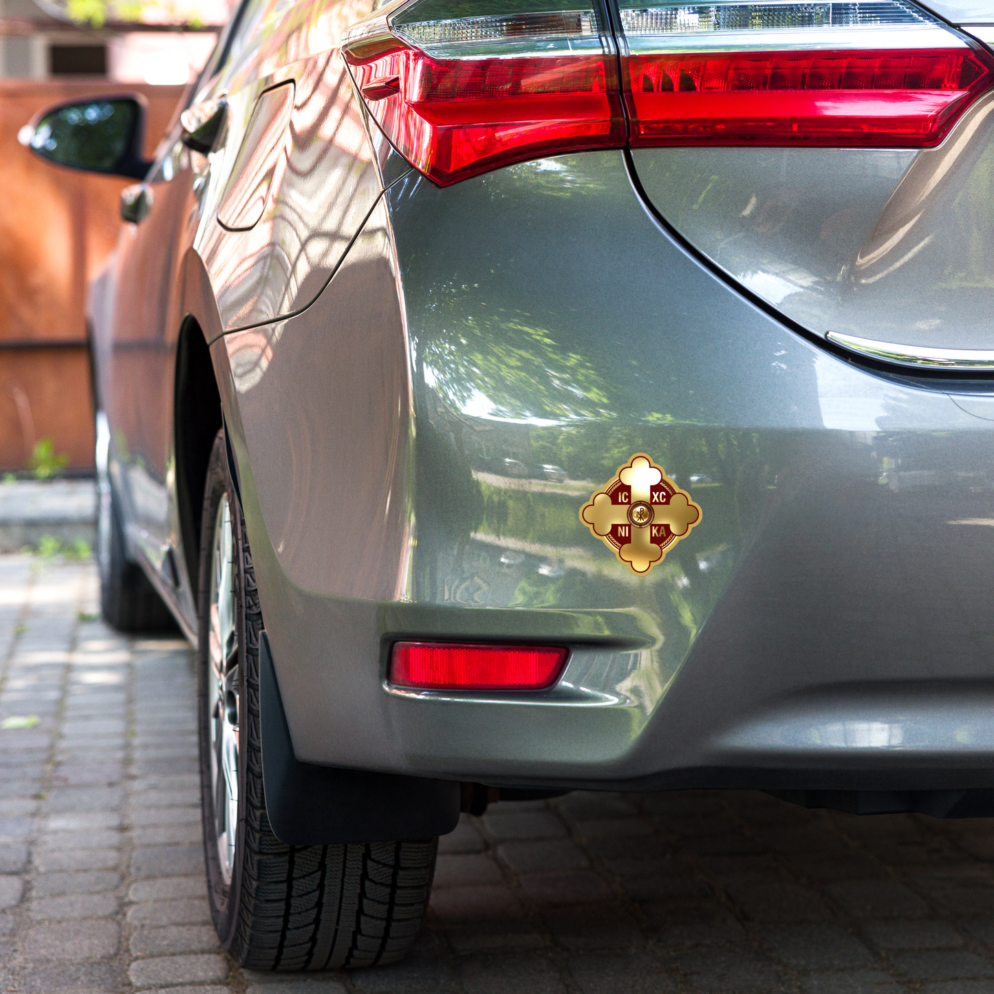 Greek Orthodox Cross Gold Bubble-free stickers