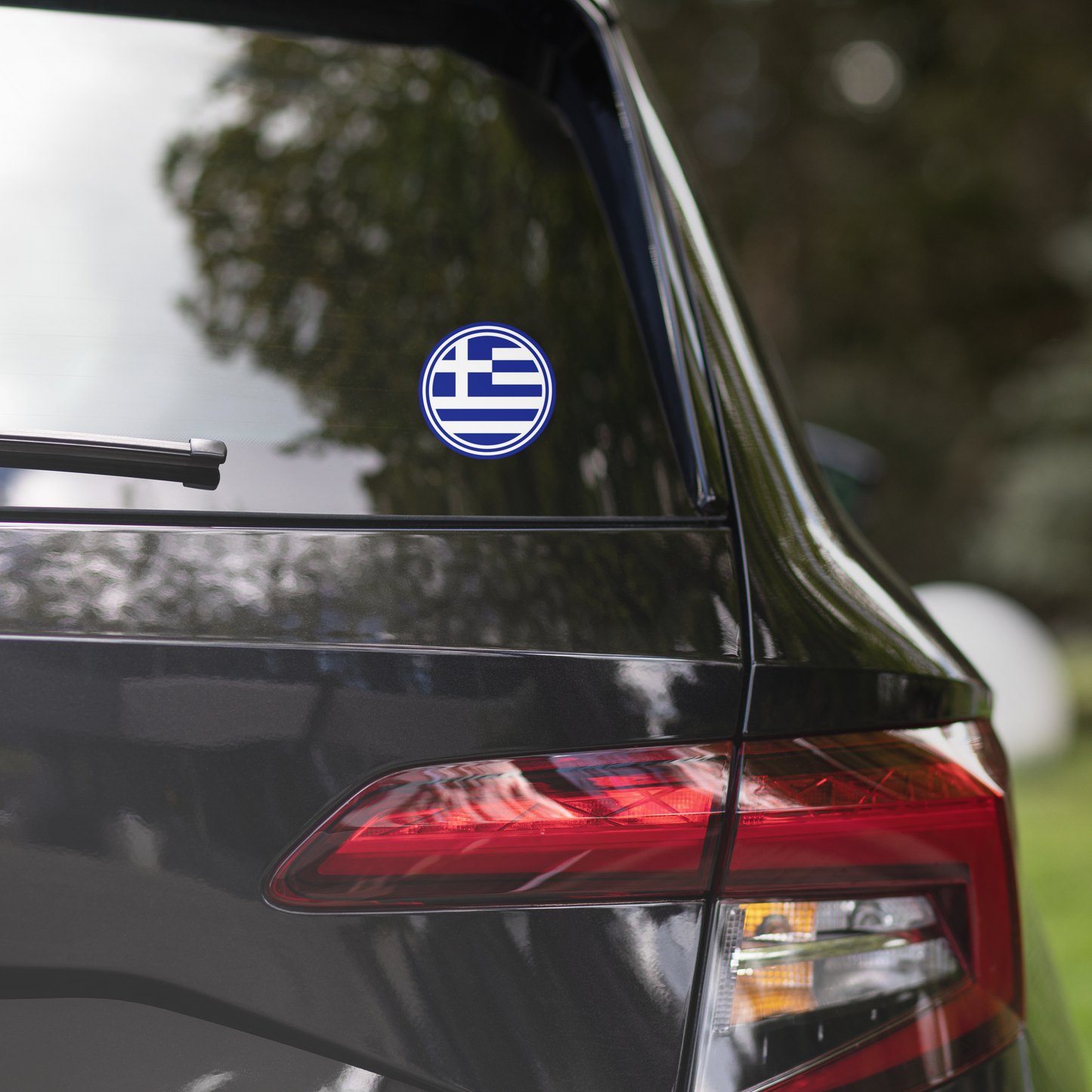 Greek Flag Circle Bubble-free stickers