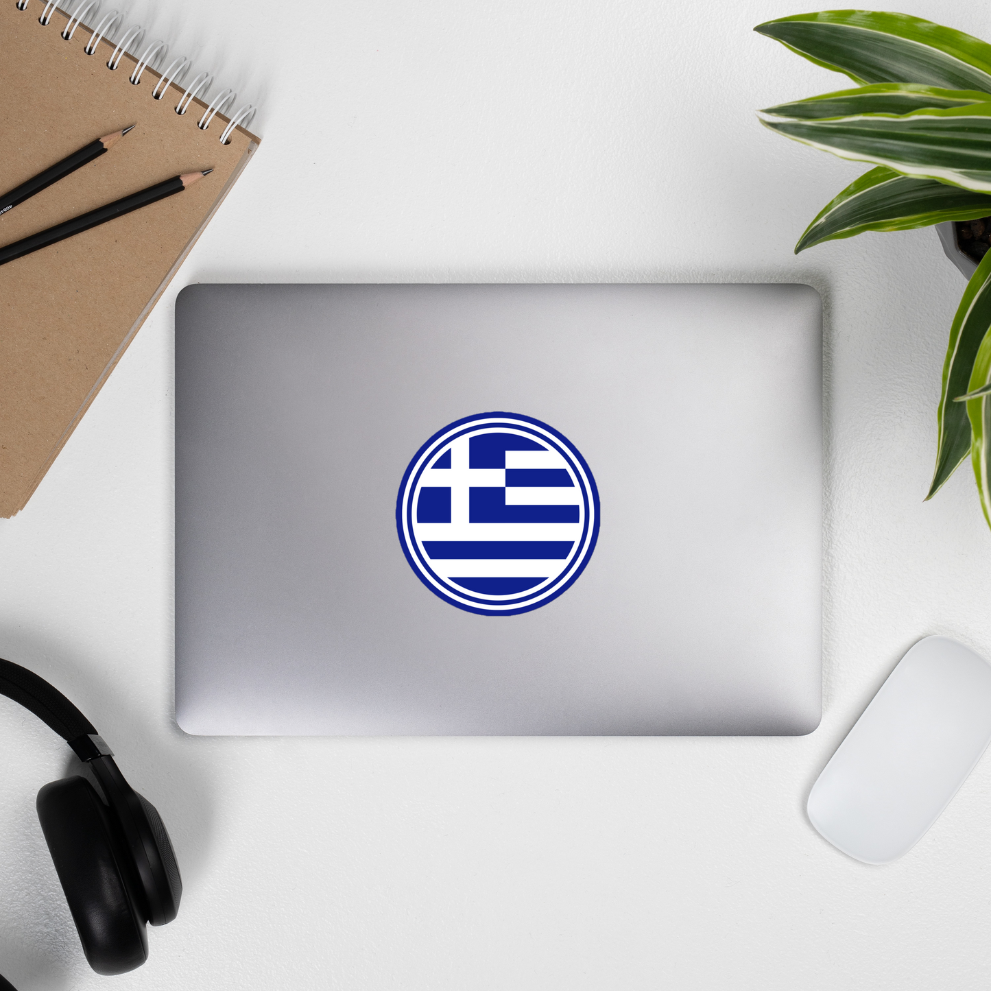 Greek Flag Circle Bubble-free stickers