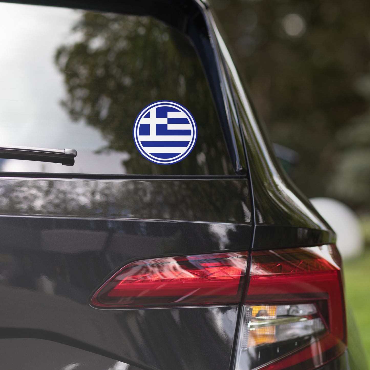 Greek Flag Circle Bubble-free stickers