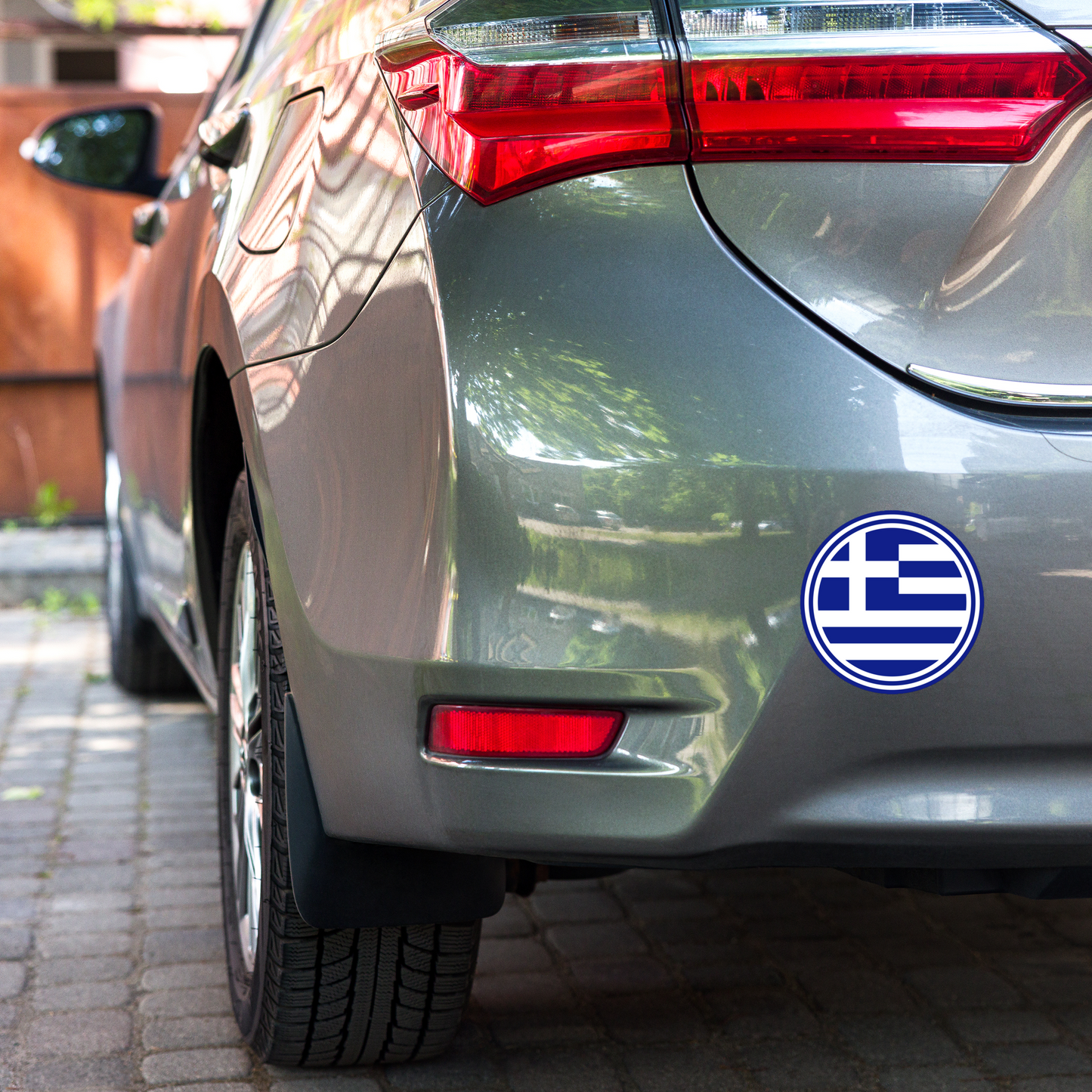 Greek Flag Circle Bubble-free stickers
