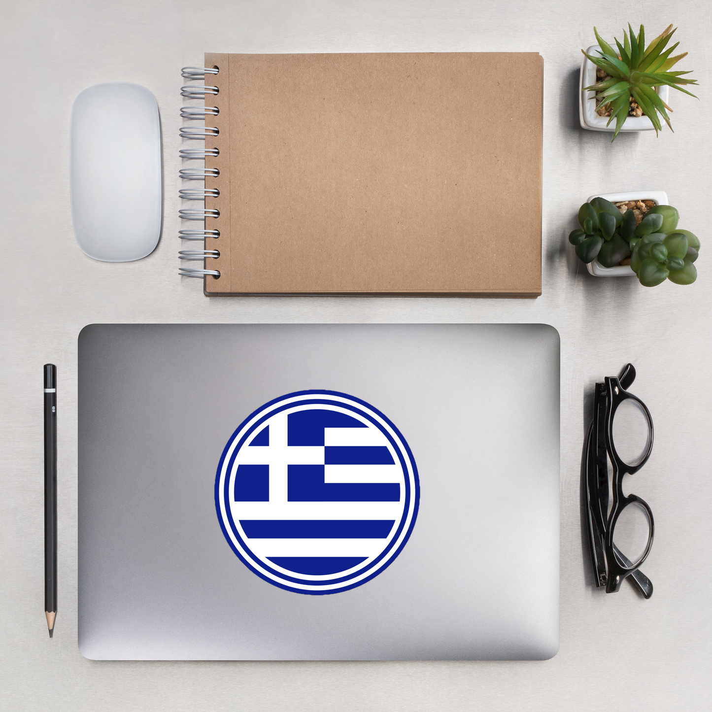 Greek Flag Circle Bubble-free stickers