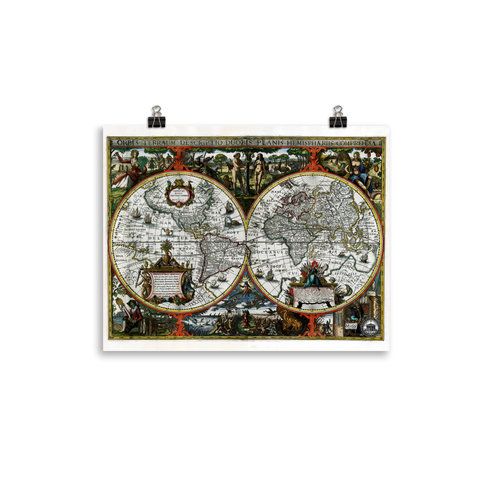 Atlas - 1617-1632 Map - Nicholas Van Geeikercken Photo paper poster