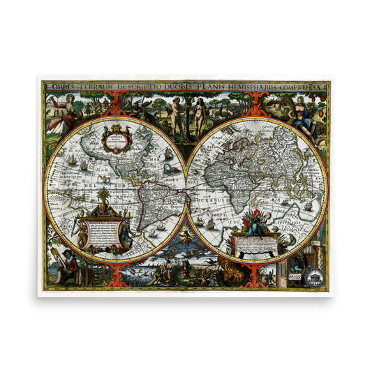 Atlas - 1617-1632 Map - Nicholas Van Geeikercken Photo paper poster