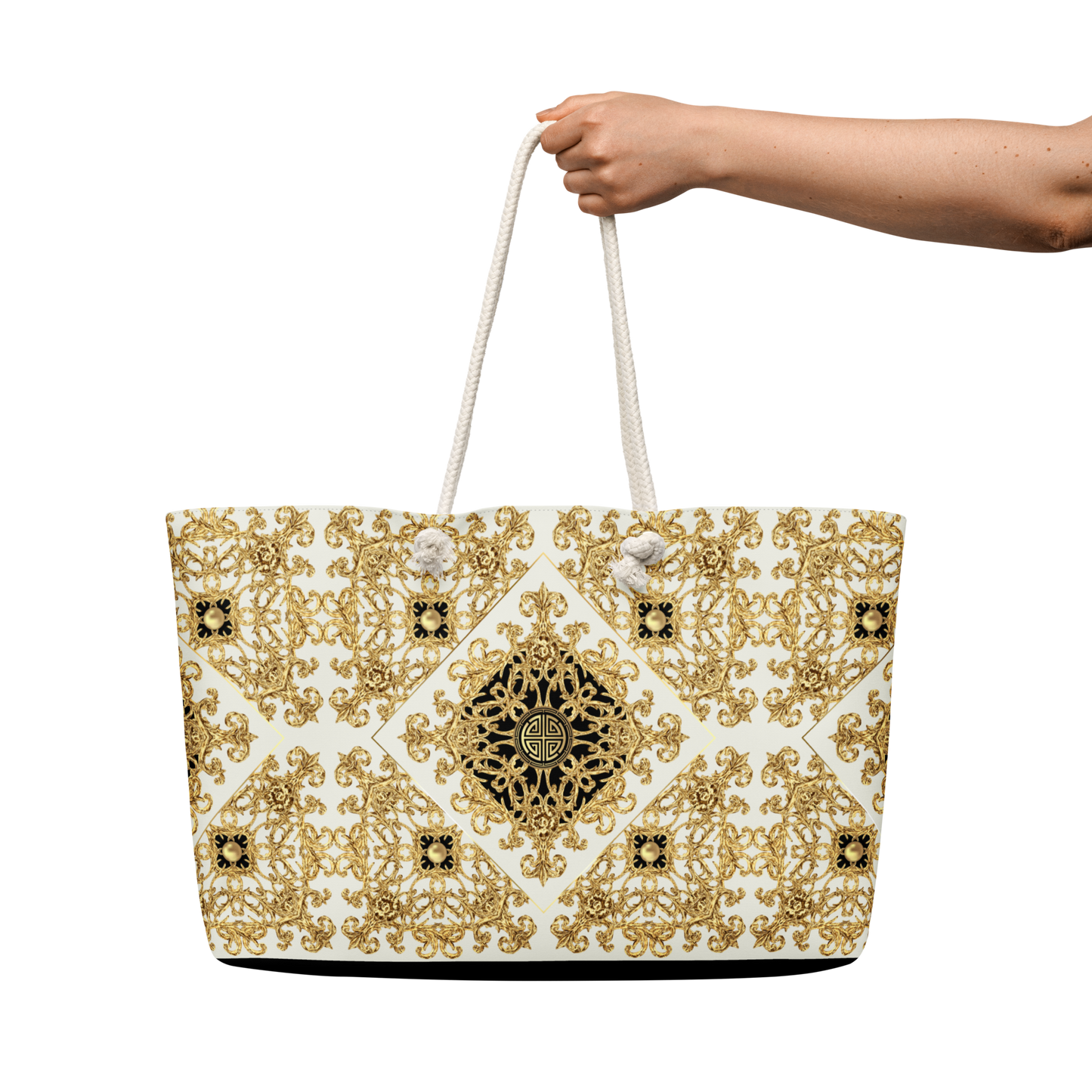 Baroque Gold Black Oversized Tote bag
