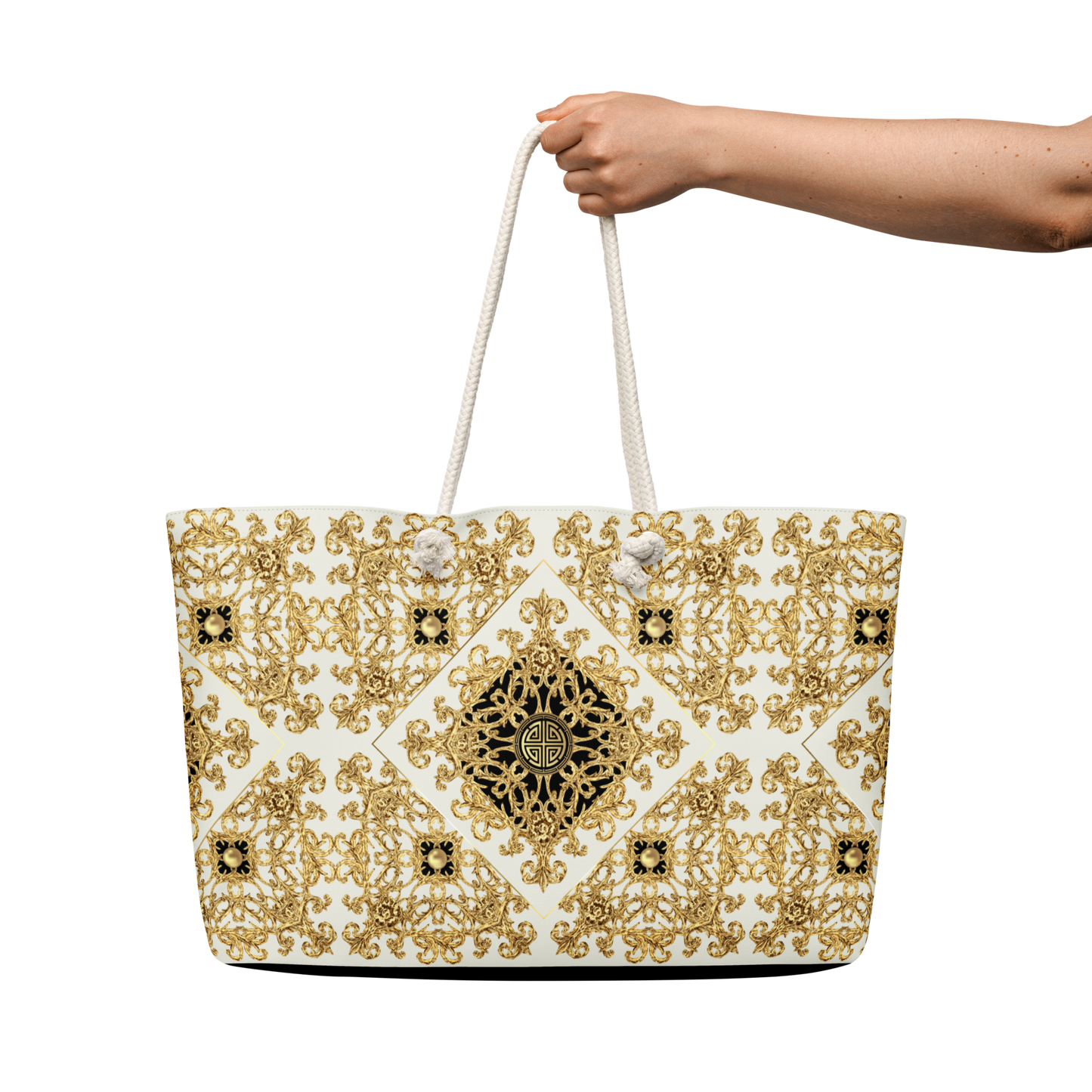 Baroque Gold Black Oversized Tote bag
