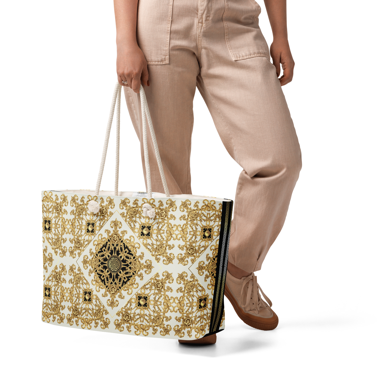 Baroque Gold Black Oversized Tote bag