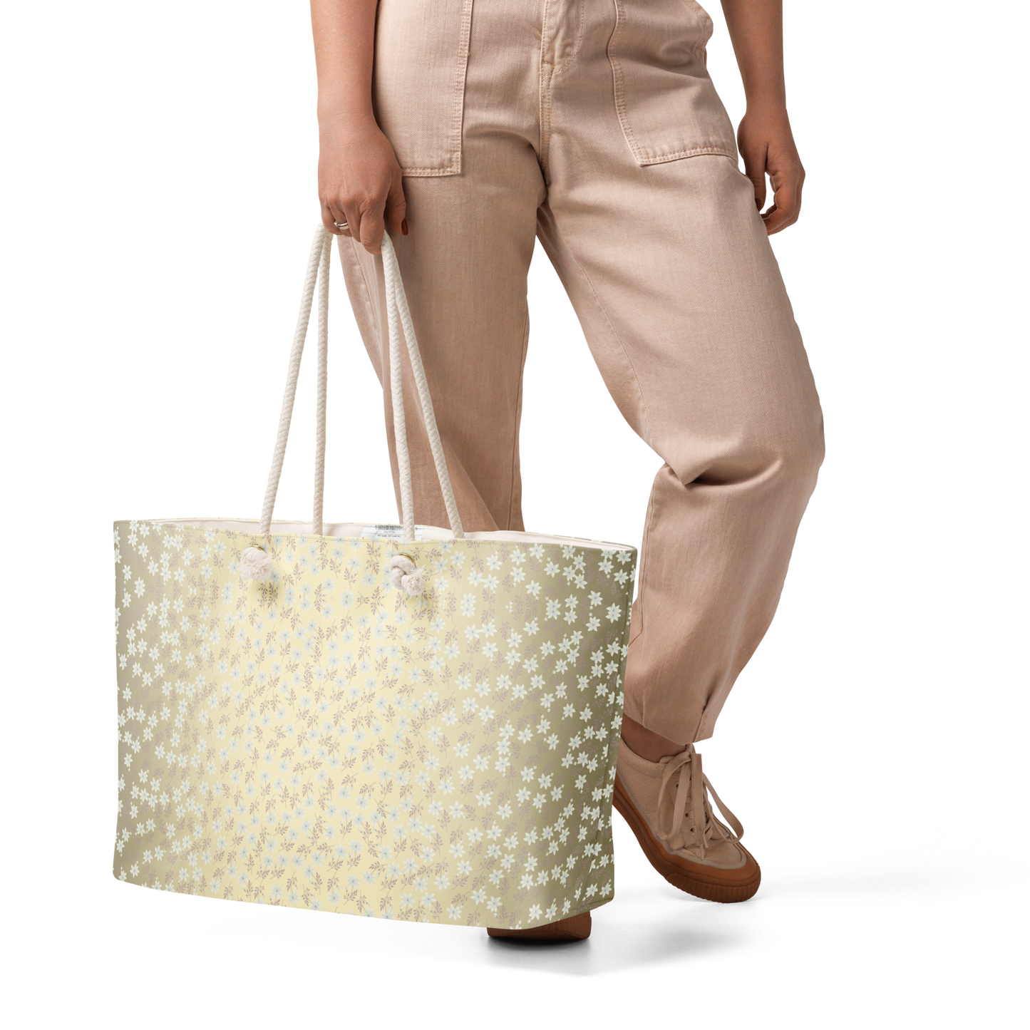 Floral Yellow White Oversized Tote bag