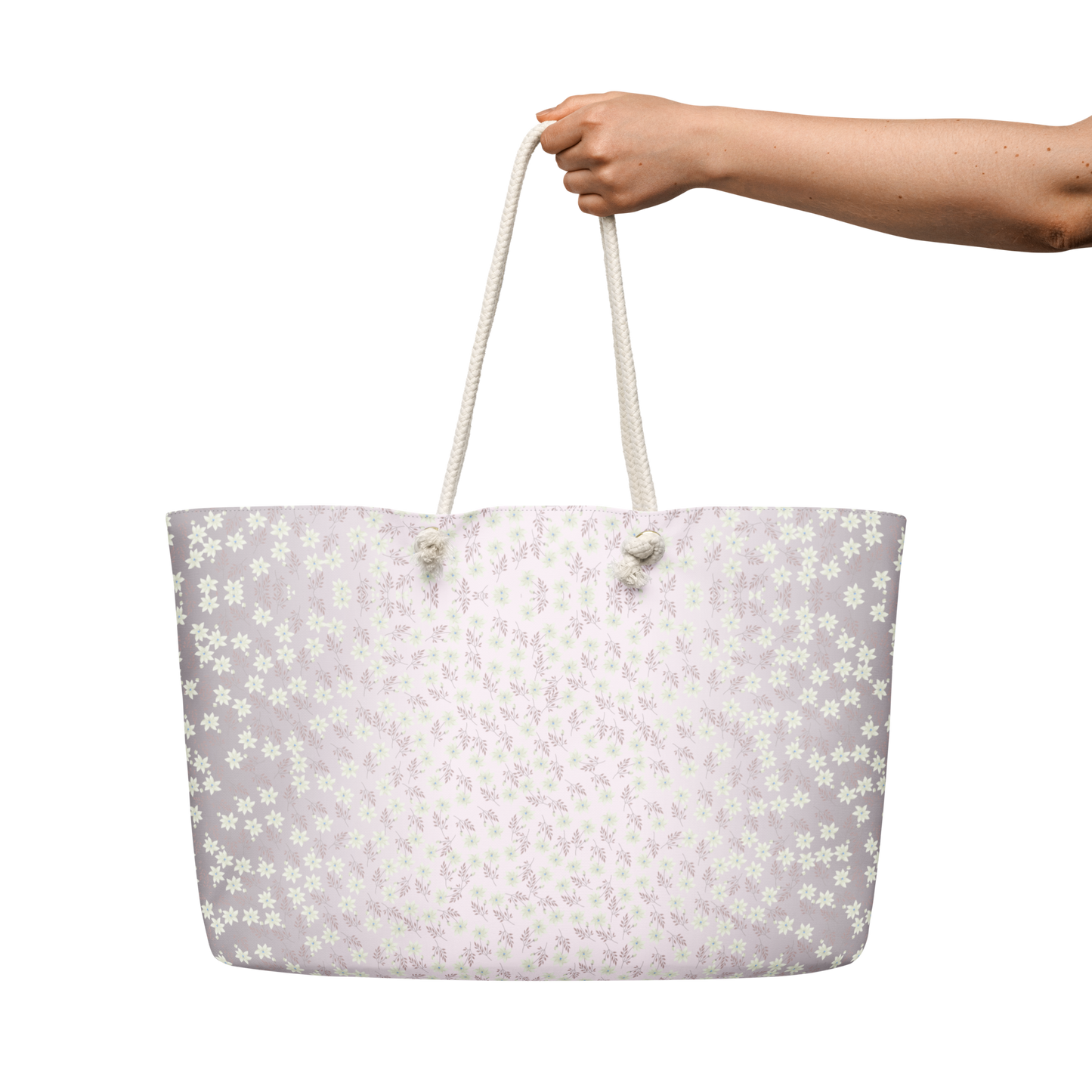 Floral Pink White Oversized Tote bag