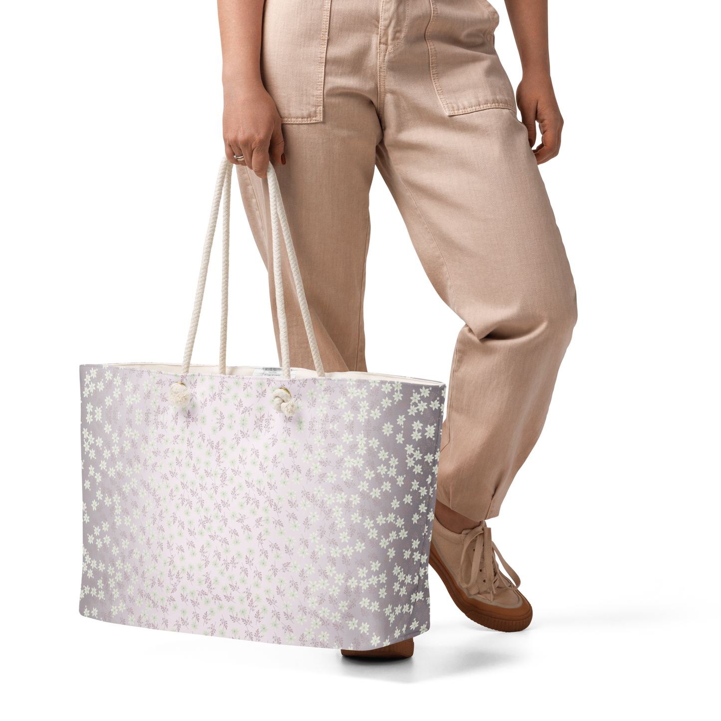 Floral Pink White Oversized Tote bag